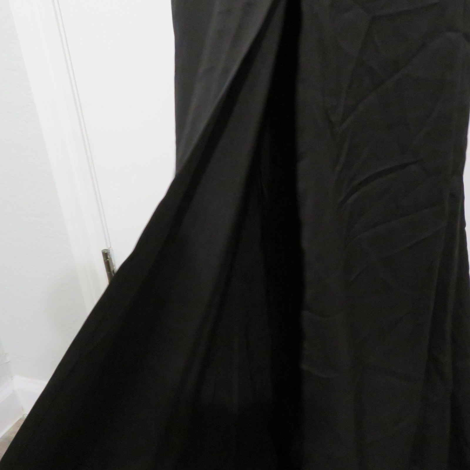 Vici Women Sz M Black Sanderson Peplum Maxi Dress Lace Corset Satin Formal Gown — image 6 of 8